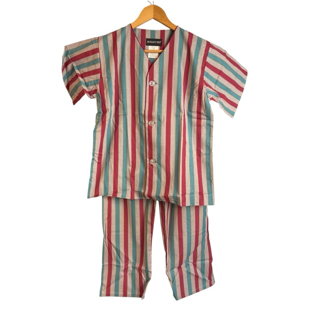 Vintage Botany 500 Boy 2 Piece Pajama Set Size 16 NWT Short Sleeve Pants Striped - Picture 7 of 12